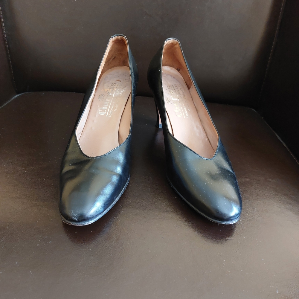 Vintage Church’s Leather Heels – Narrow Size 6.5–7 with Full Handwritten Codes
